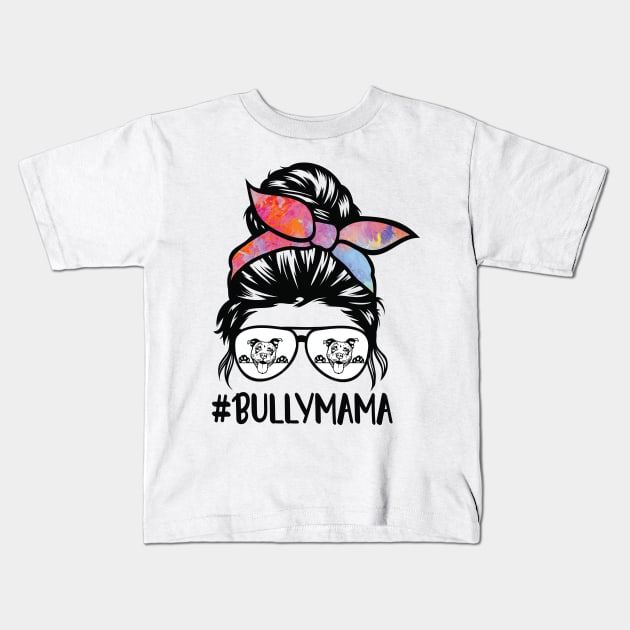 American bully mom messy bun Kids T-Shirt by spantshirt